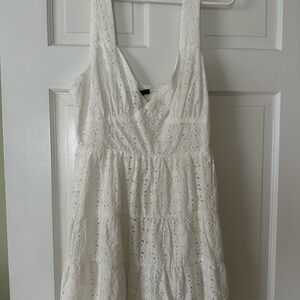 Elegant White Eyelet Dress